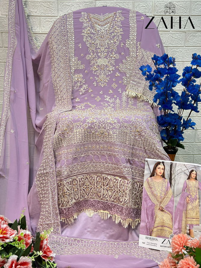 Sersha Vol 6 By Zaha 10288 A To D Georgette Pakistani Suits Wholesalers in Delhi
